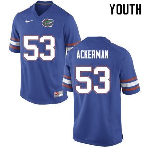 Youth Florida Gators #53 Brendan Ackerman NCAA Nike Blue Authentic Stitched College Football Jersey EXS0062YX